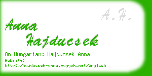 anna hajducsek business card